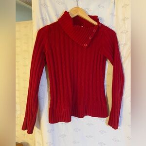 Greendog Red Chenille Cowl Neck Sweater